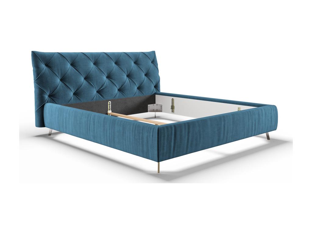 Lit - Velours - Bleu