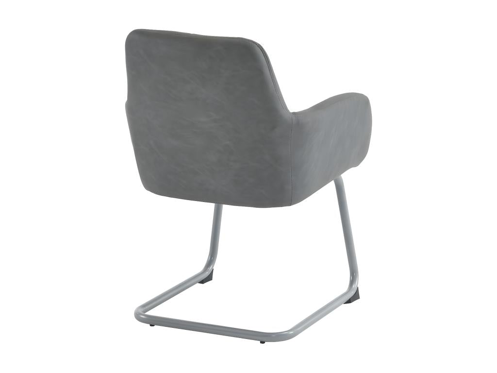 Ensemble de 4 pièces - Chaise - Simili - Gris