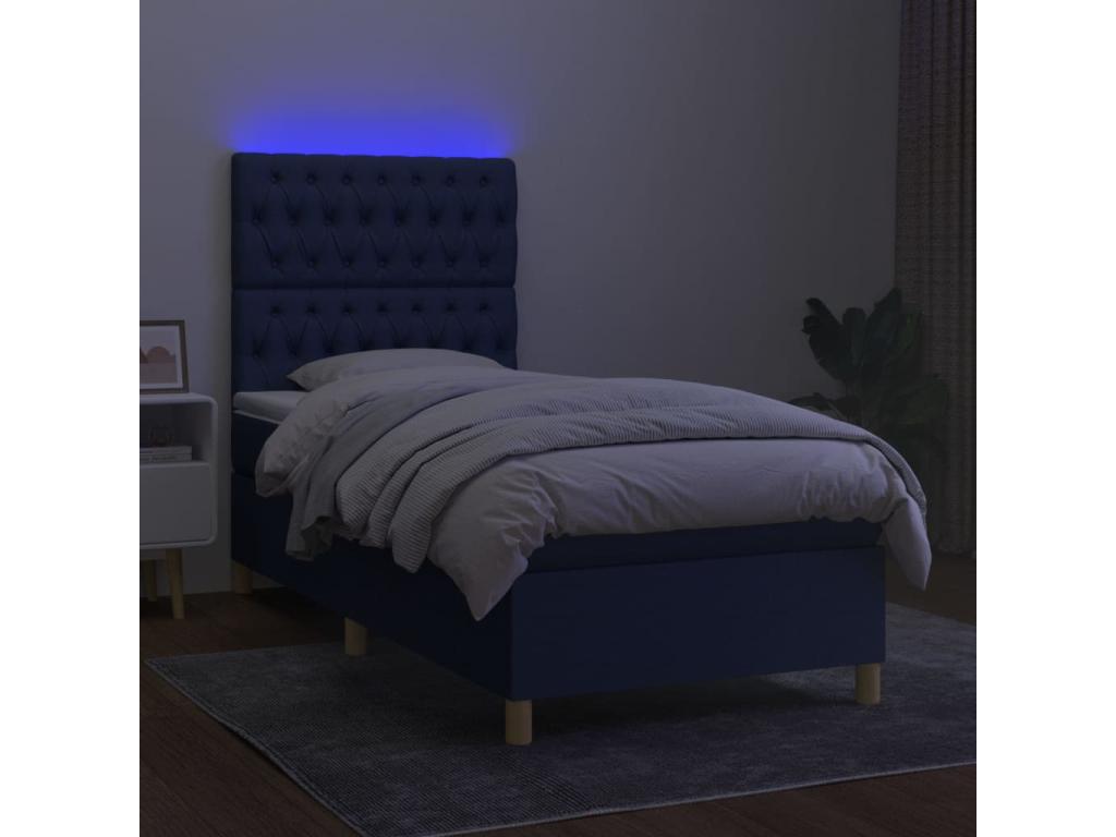 Sommier - Polyester - Bleu - 90 x 200 cm