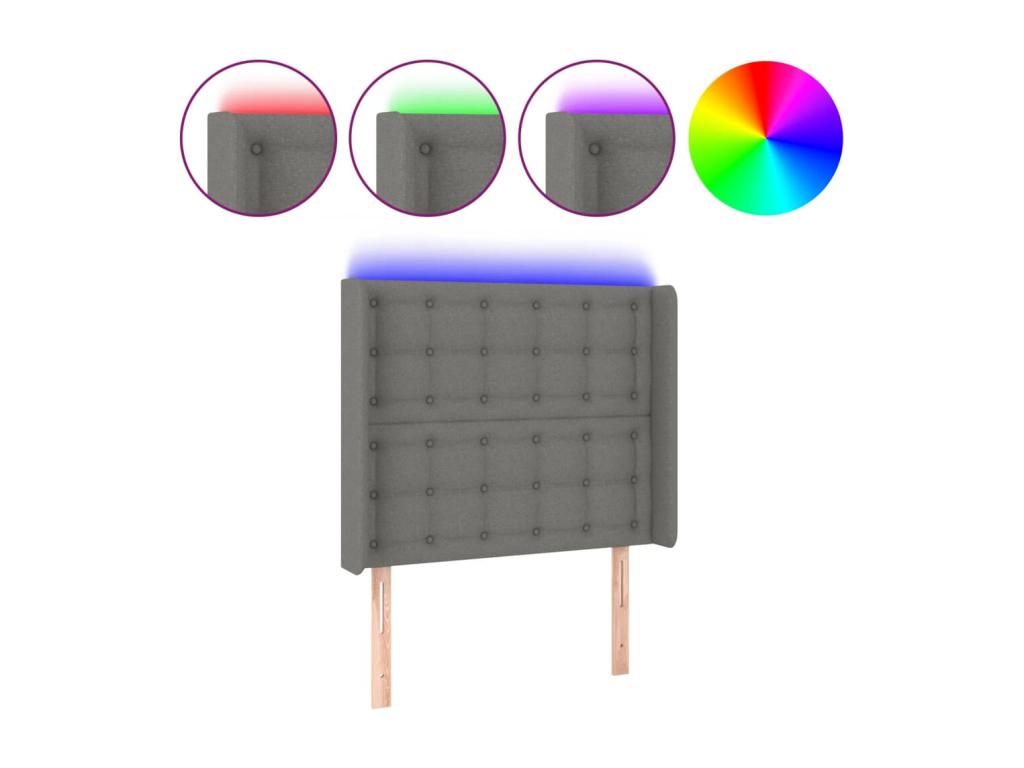 Tête de lit - Polyester - Gris - 90 x 190 cm