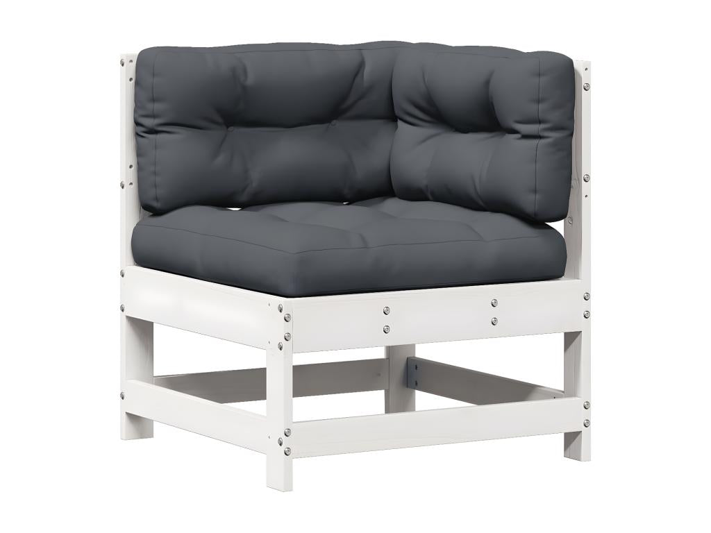 Ensemble de mobilier de patio 8 pièces - Bois - Blanc