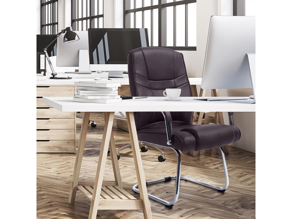 Ensemble de 2 chaises - Simili - Marron