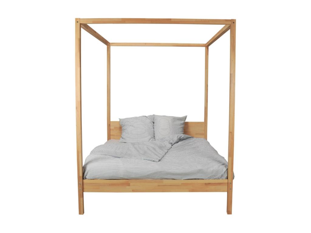 Lit double - Bois de hêtre - Naturel Clair