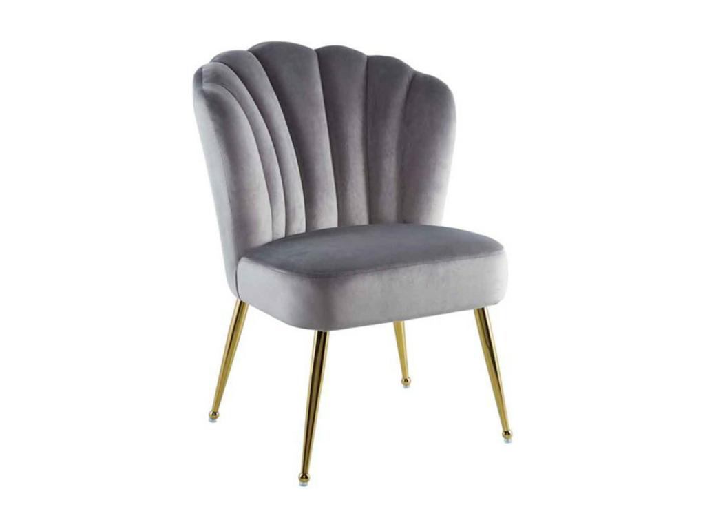 Fauteuil - Velours - Gris