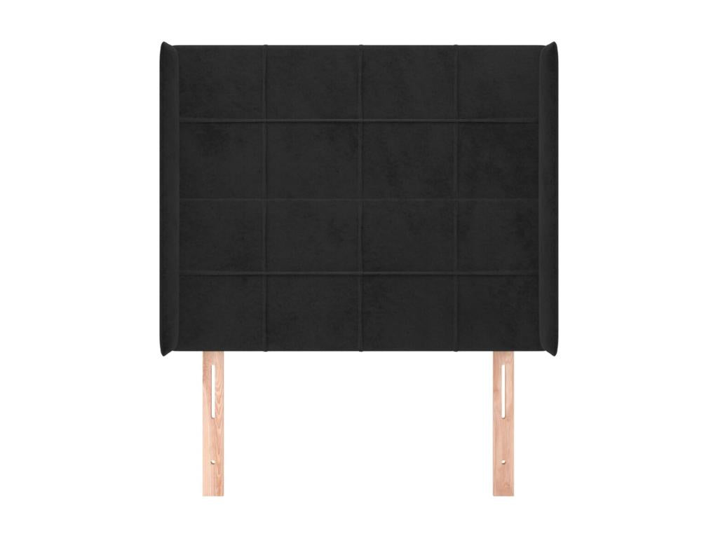 Tête de lit - Velours - Noir - 90 x 190 cm