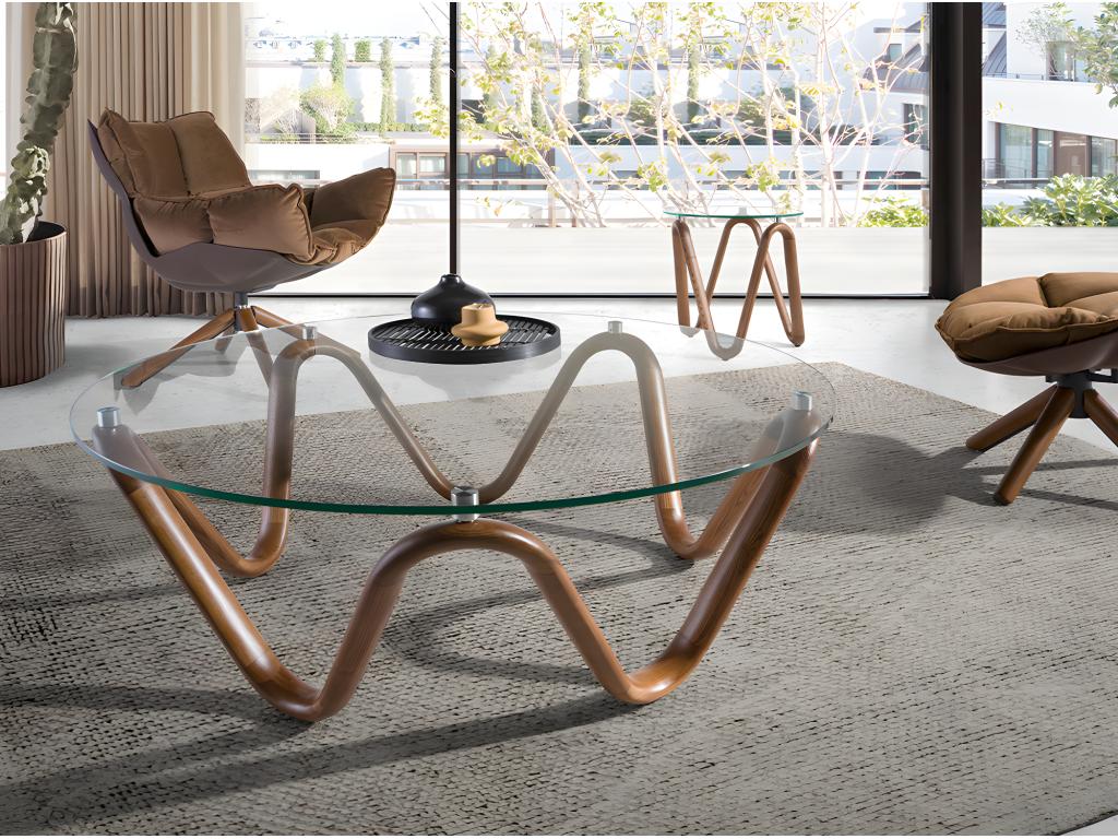 Table - Verre - Naturel Foncé