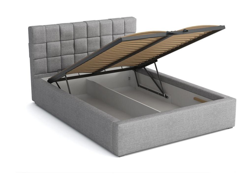 Sommier - Coton - Gris - 140 x 223 x 93 cm