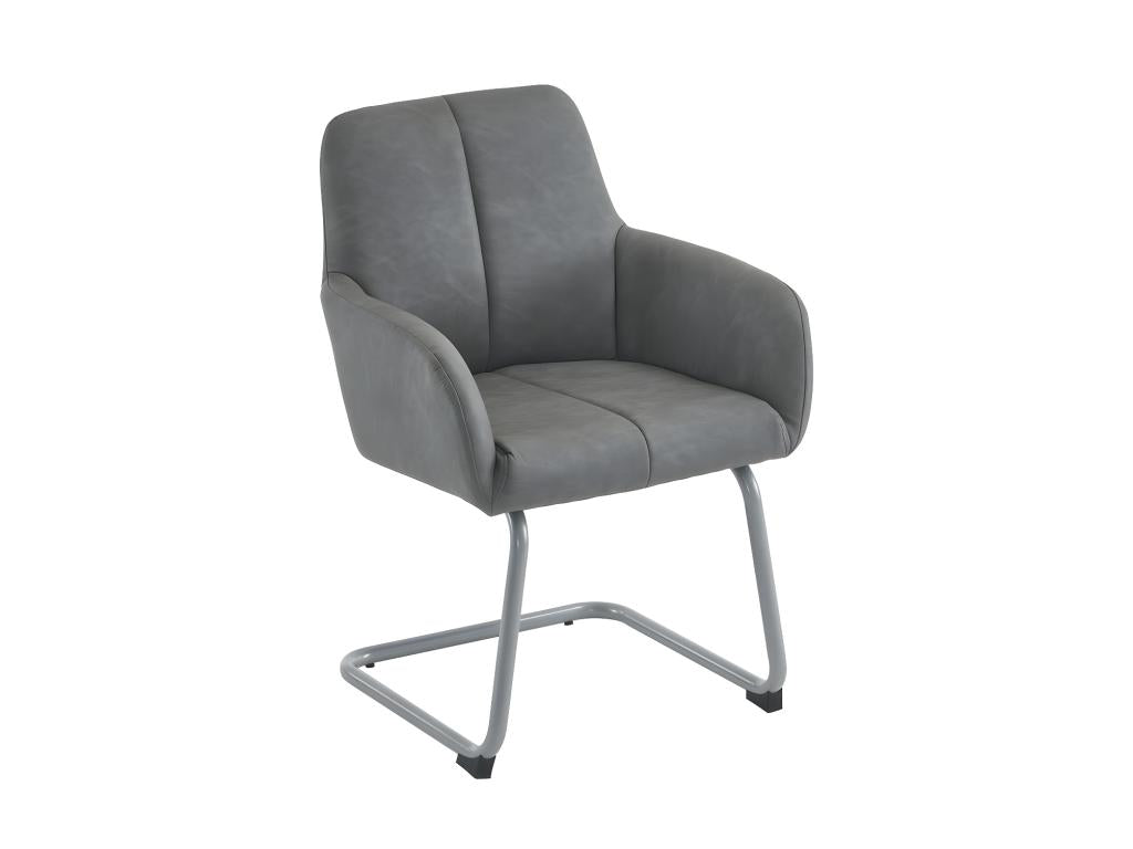 Ensemble de 4 pièces - Chaise - Simili - Gris