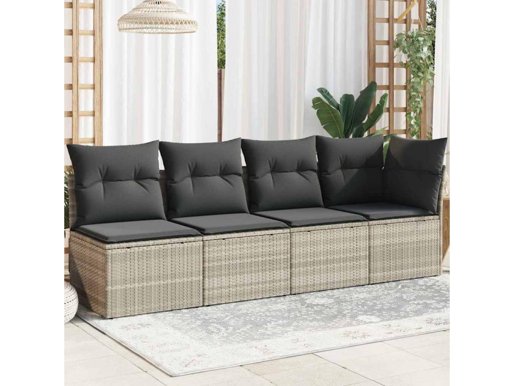 Canapé d'extérieur - Plastique - Gris