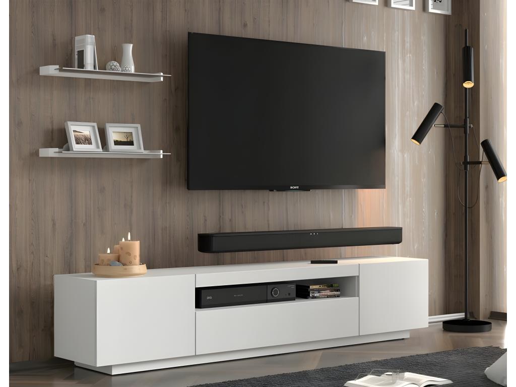 Etagère Murale - Panneau Et Dérivés De Bois - Blanc - 60 x 3,7 x 19,5 cm