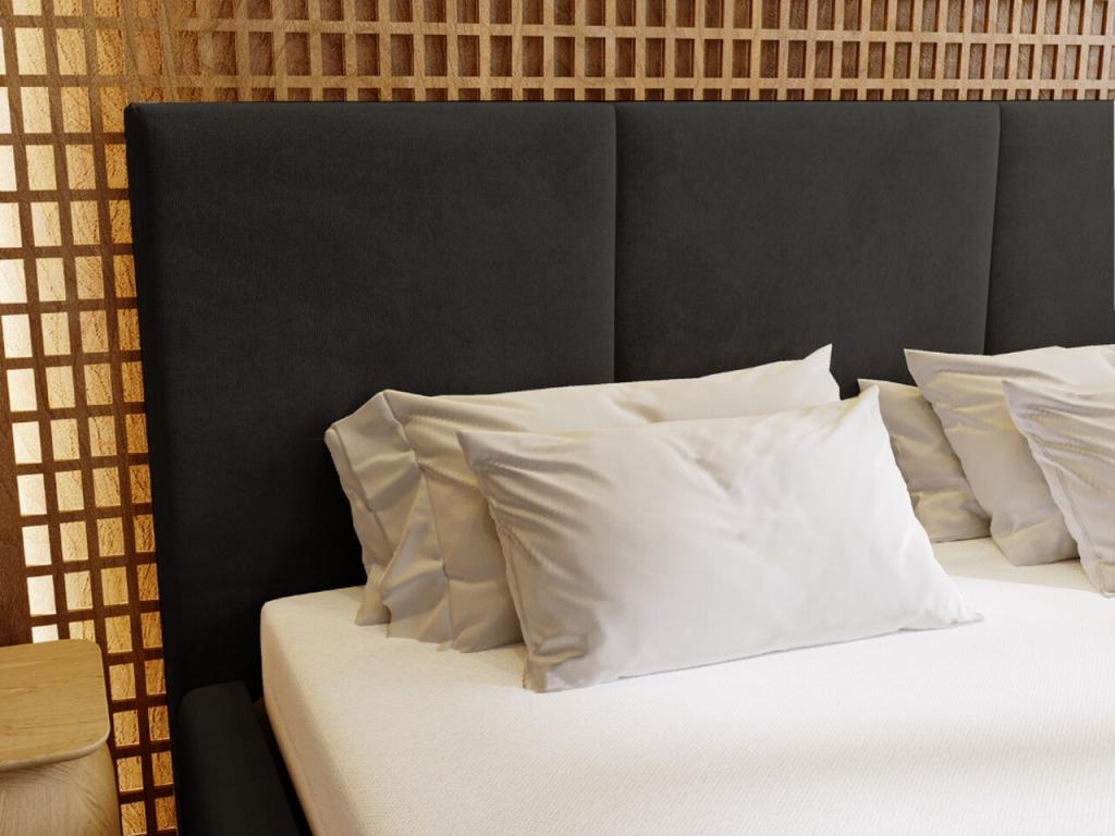 Lit capitonné - Acier - Noir