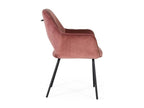 Ensemble 2 pièces - Fauteuil - Velours - Rose - 60 x 65 x 89 cm