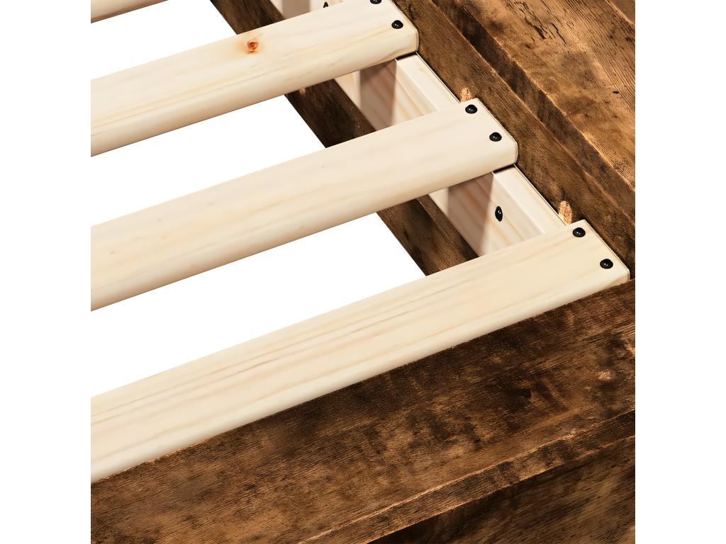 Cadre de lit - Bois - Marron - 135 x 190 cm