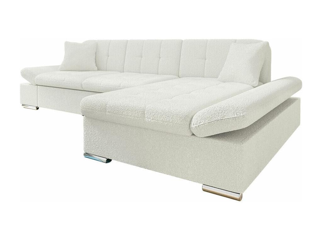 Canapé d'angle - Polyester - Blanc - 278 x 161 x 76 cm