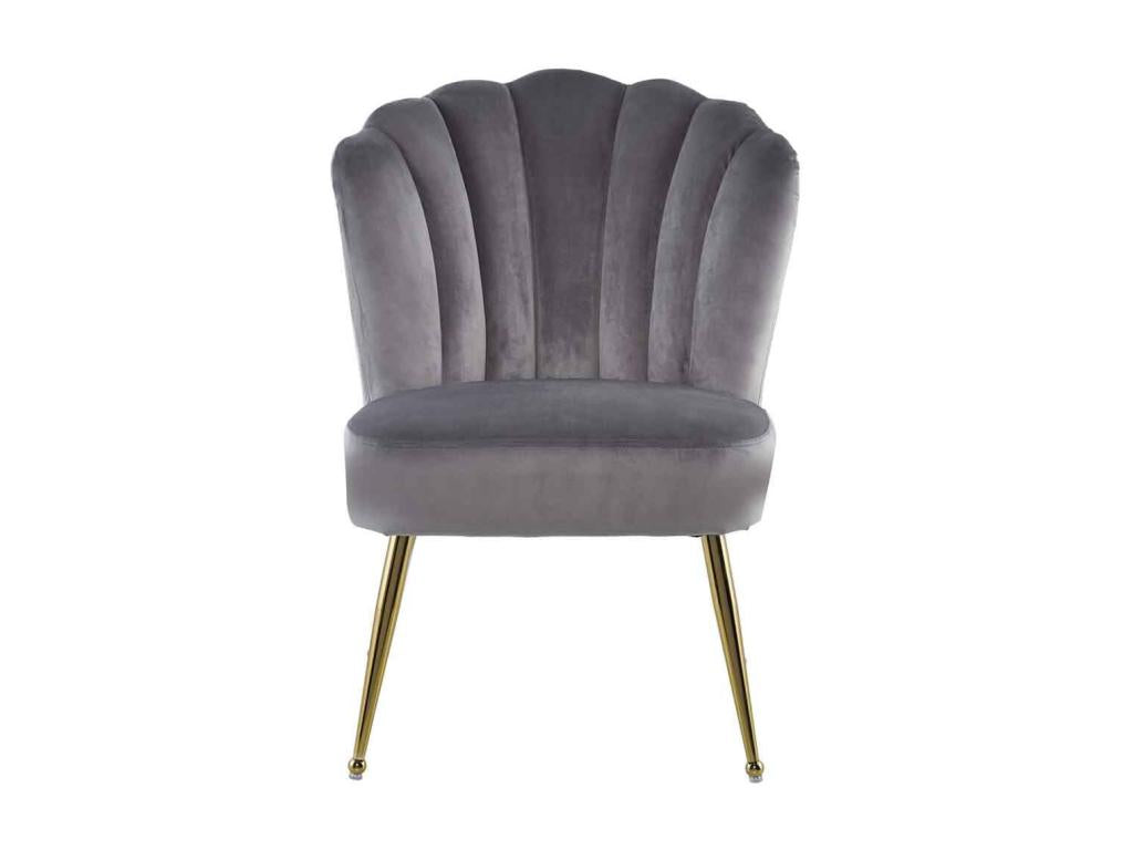Fauteuil - Velours - Gris