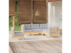 Ensemble de mobilier de patio 5 pièces - Bois - Gris