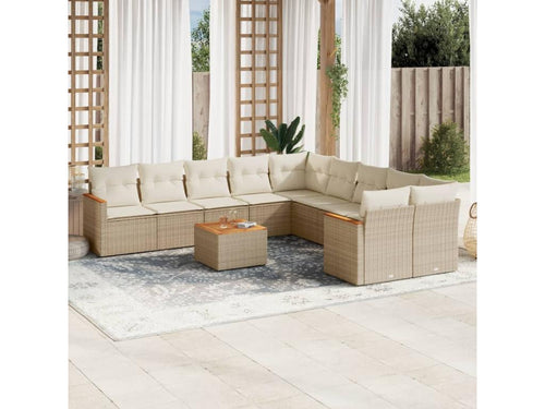 Ensemble de mobilier de jardin 11 pièces - Résine - Gris