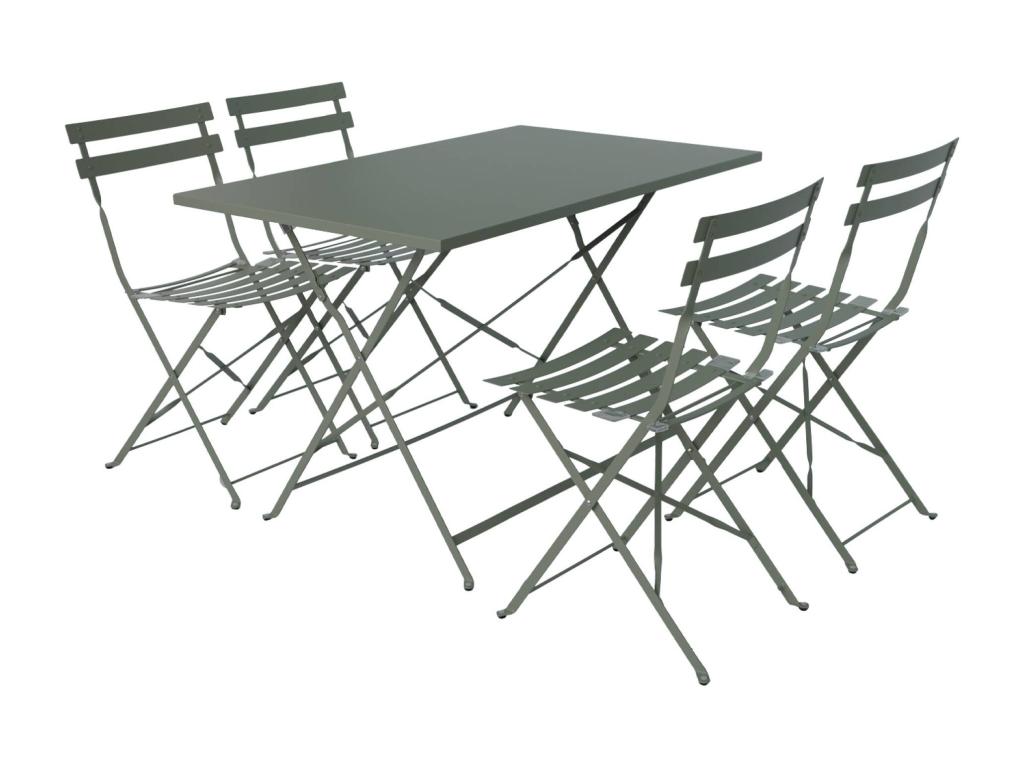 Ensemble de mobilier de jardin - Acier - Kaki - 110 x 70 cm
