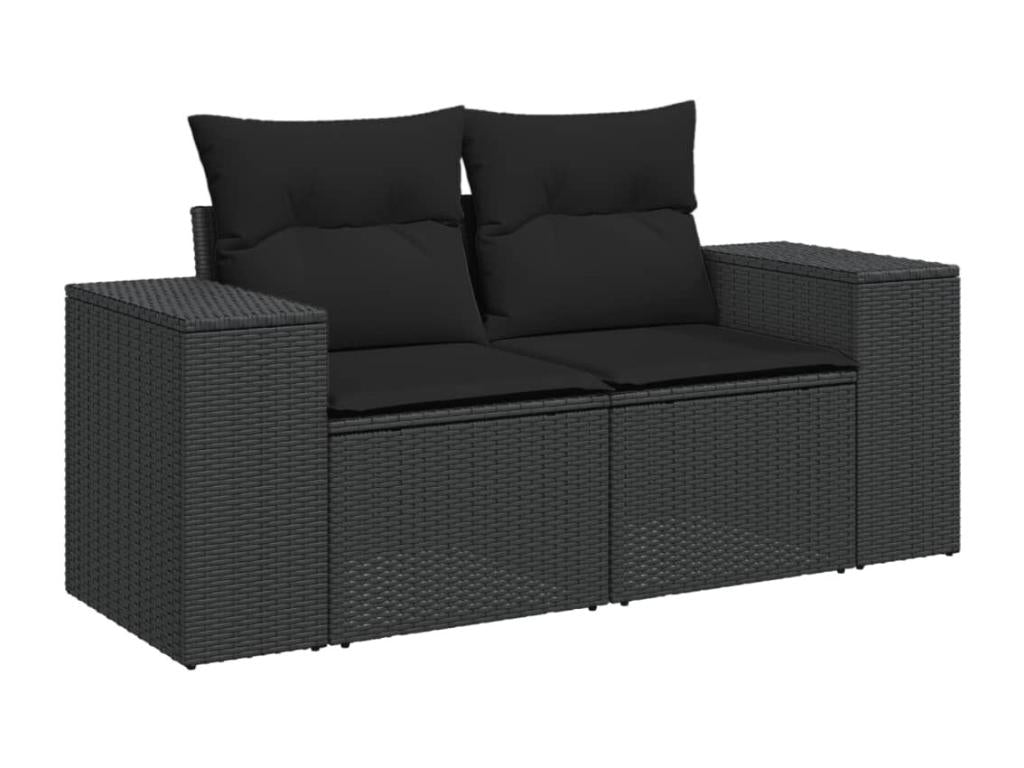 Ensemble de mobilier de jardin 5 pièces - Résine - Noir