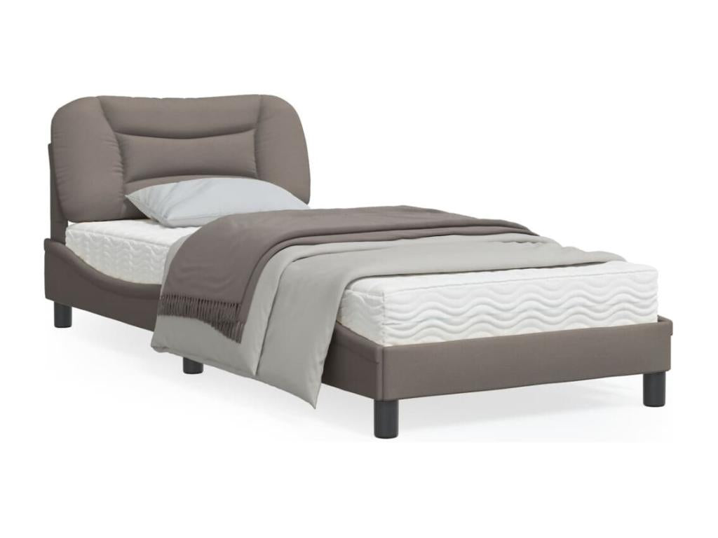 Cadre de lit - Polyester - Taupe