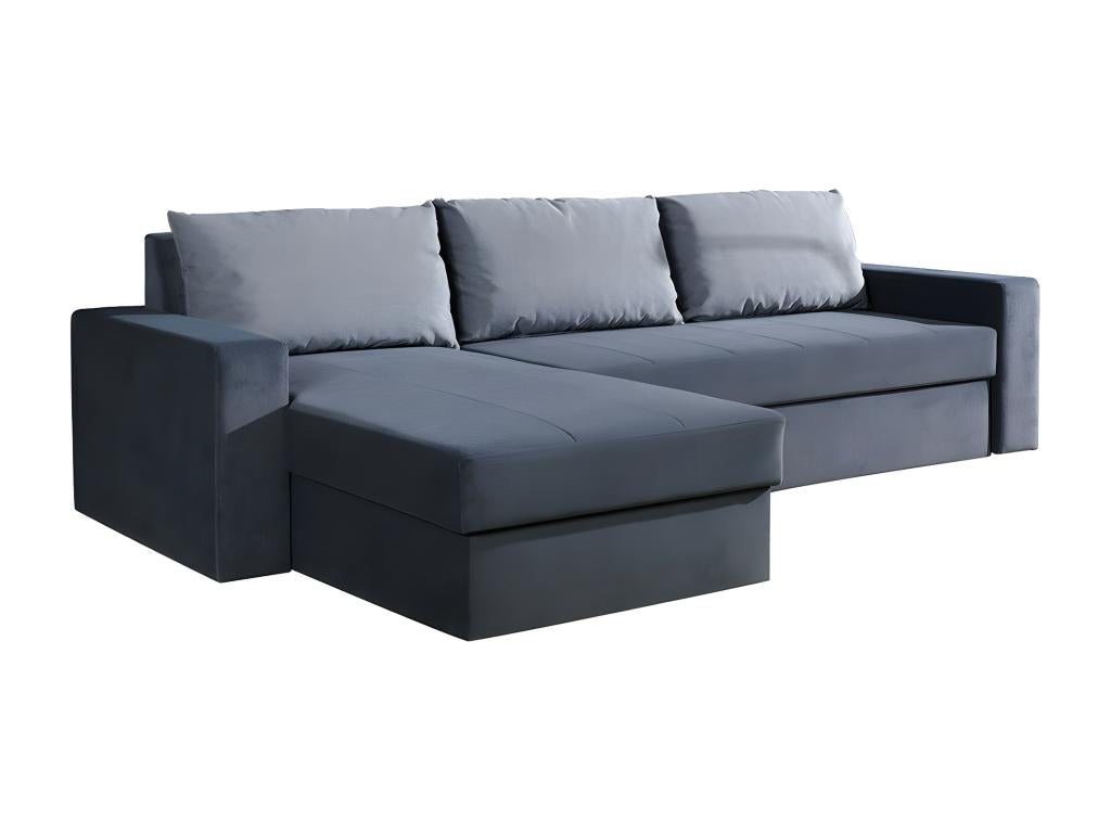 Canapé d'angle - Polyester - Gris - 234 x 156 x 82 cm