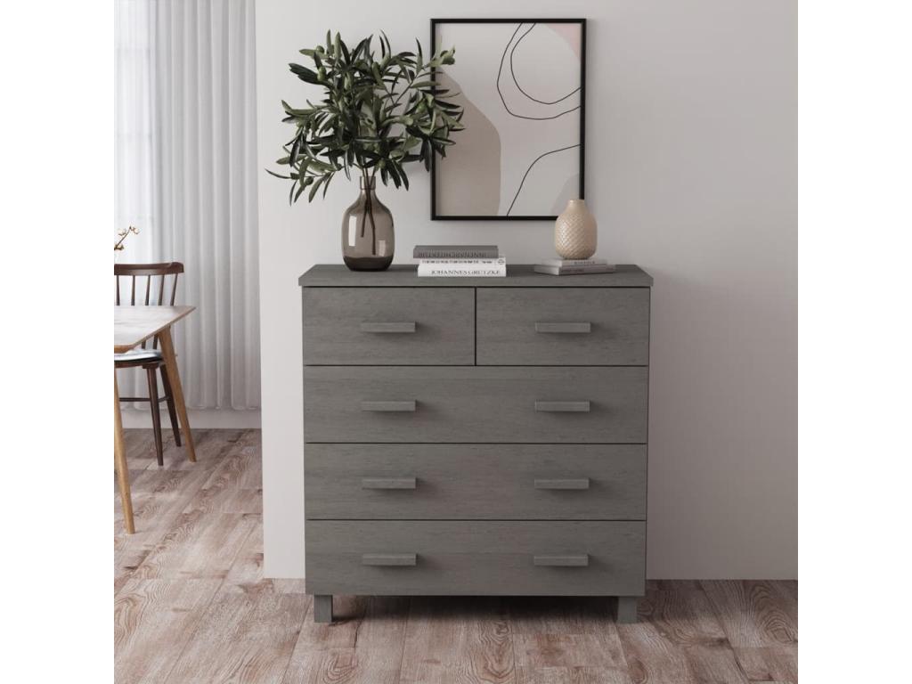 Buffet - Bois - Gris - 79 x 40 x 80 cm