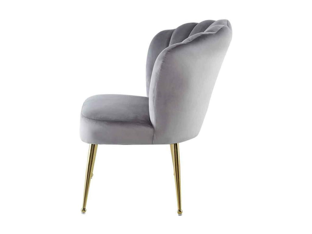 Fauteuil - Velours - Gris