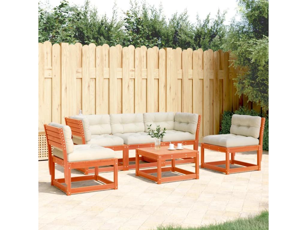 Ensemble de mobilier de jardin 5 pièces - Résine - Beige