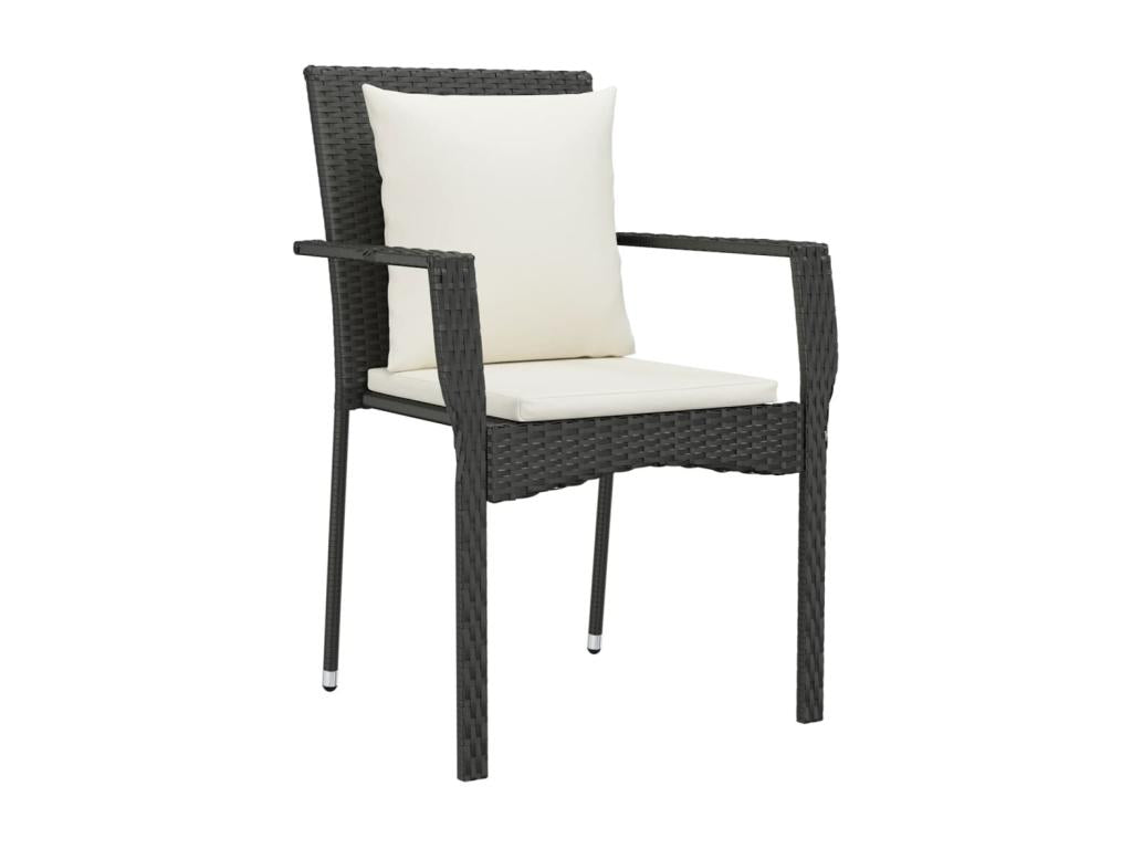 Ensemble de salle à manger d'extérieur 5 pièces - Acier - Noir