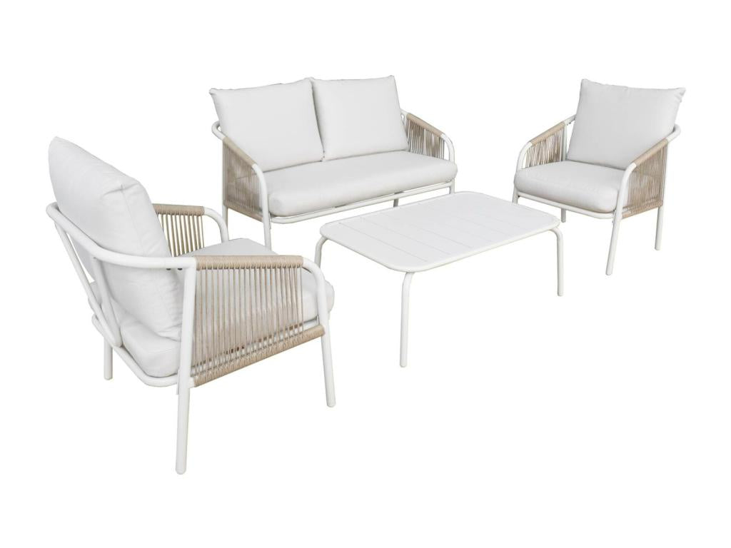 Ensemble de mobilier de patio - Acier - Kaki