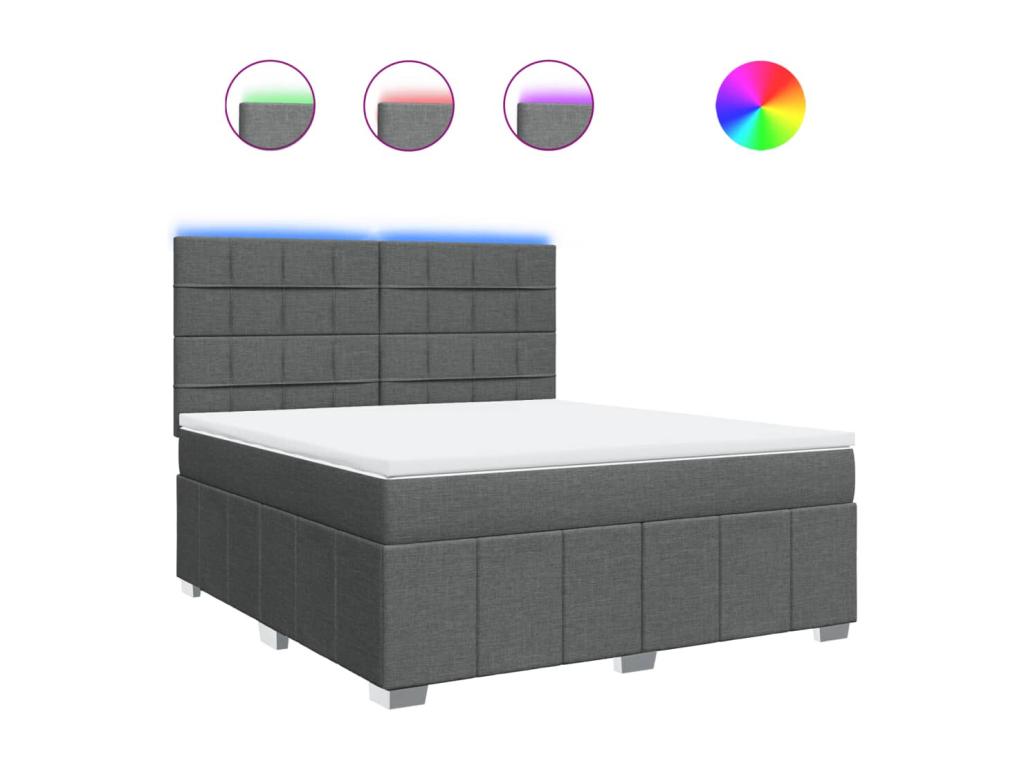 Sommier - Bois - Gris - 180 x 200 cm