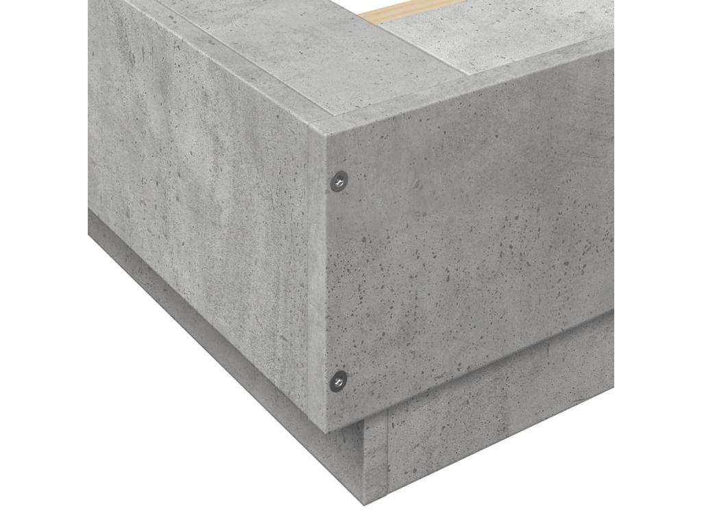 Cadre de lit - Bois - Gris - 140 x 190 cm