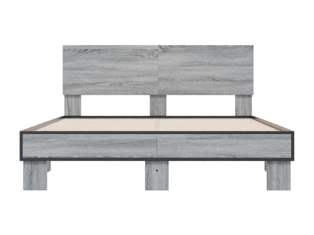 Cadre de lit - Bois - Gris