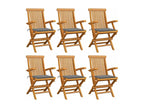 Ensemble de 6 chaises de jardin - Bois - Gris