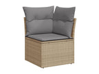 Ensemble de mobilier de jardin 11 pièces - Résine - Beige