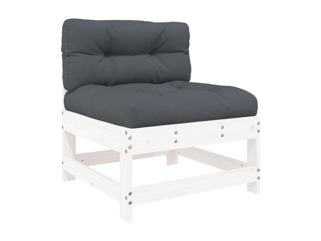 Ensemble de mobilier de patio 4 pièces - Bois - Blanc