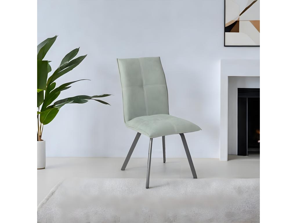 Ensemble de 4 chaises en tissu vert