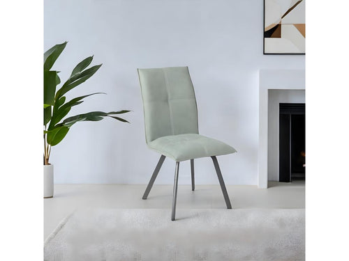 Ensemble de 4 chaises en tissu vert