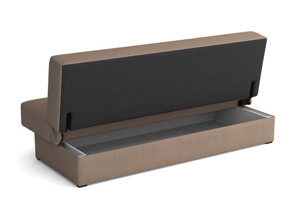 Canapé convertible - Pin, Polyester - Gris - 80 x 175 x 80 cm