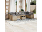 Ensemble de mobilier de jardin 11 pièces - Résine - Beige