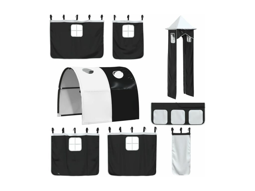 Lit - Bois - Noir - 90 x 200 cm