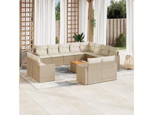 Ensemble de mobilier de patio 13 pièces - Composite - Beige
