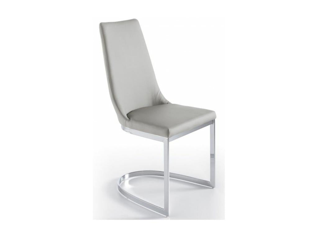 Ensemble de 4 pièces - Chaise - Simili - Gris