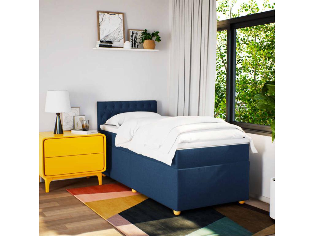 Sommier - Polyester - Bleu - 80 x 200 cm