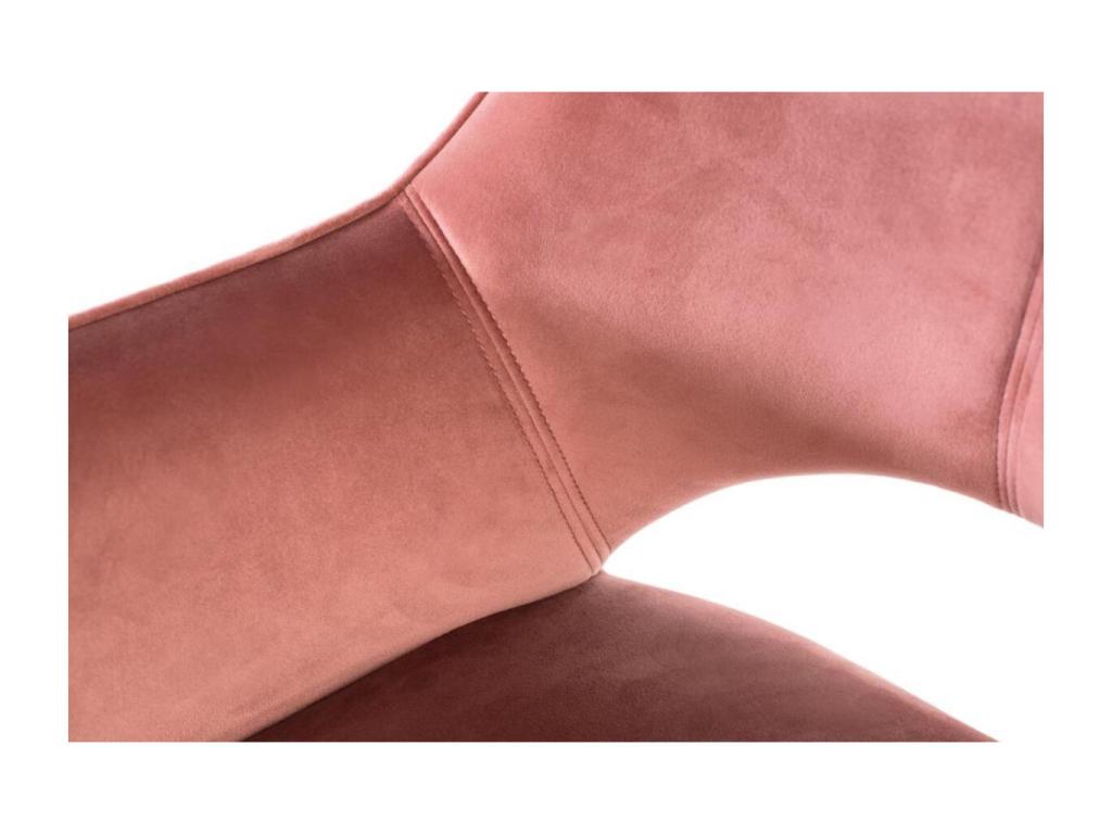 Ensemble 2 pièces - Fauteuil - Velours - Rose - 60 x 65 x 89 cm