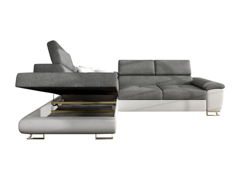 Canapé d'angle - Polyester - Bleu - 270 x 202 cm