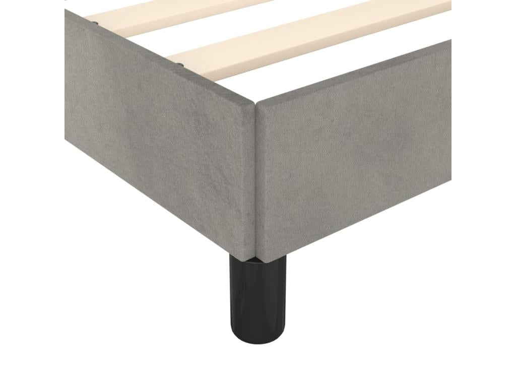 Cadre de lit - Velours - Gris - 90 x 200 cm