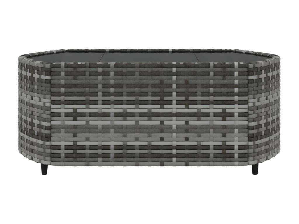 Ensemble de mobilier de jardin 4 pièces - Résine - Noir