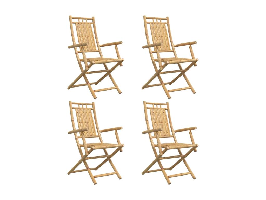 Ensemble de 4 chaises - Bois - Marron - 53 x 66 x 99 cm