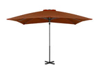 Parasol de terrasse - Aluminium - Marron - 250 x 250 cm